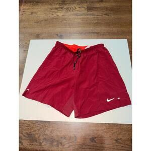 Nike Running Dri-Fit Flame Red Athletic Shorts Mens LG Vintage Y2K 90s Rare